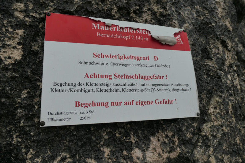 Hochalm - Mauerlufer Kletttersteig - Bernadeinkopf - Schngnge
