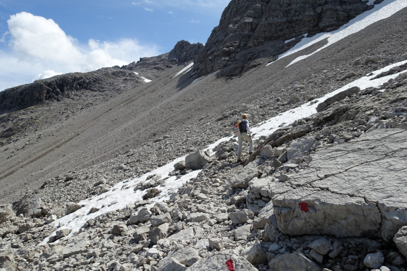 Kemptner Hütte - Düsseldorfer Weg - Marchscharte - Hermann-von-Barth-Hütte